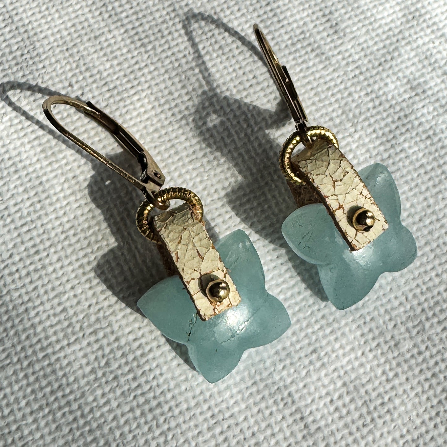 Aquamarine Butterfly Earrings (OOAK)