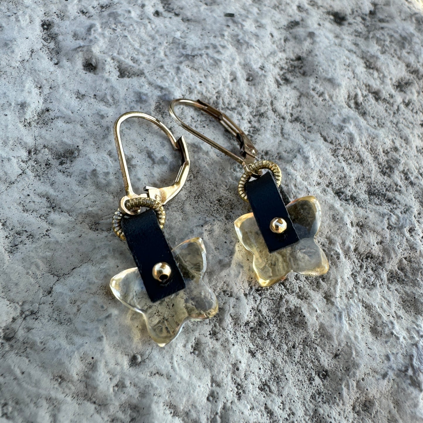 Citrine Butterfly Gemstone Earrings - one of a kind (OOAK)