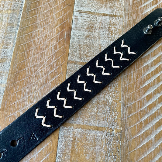 Bolt leather cuff bracelet