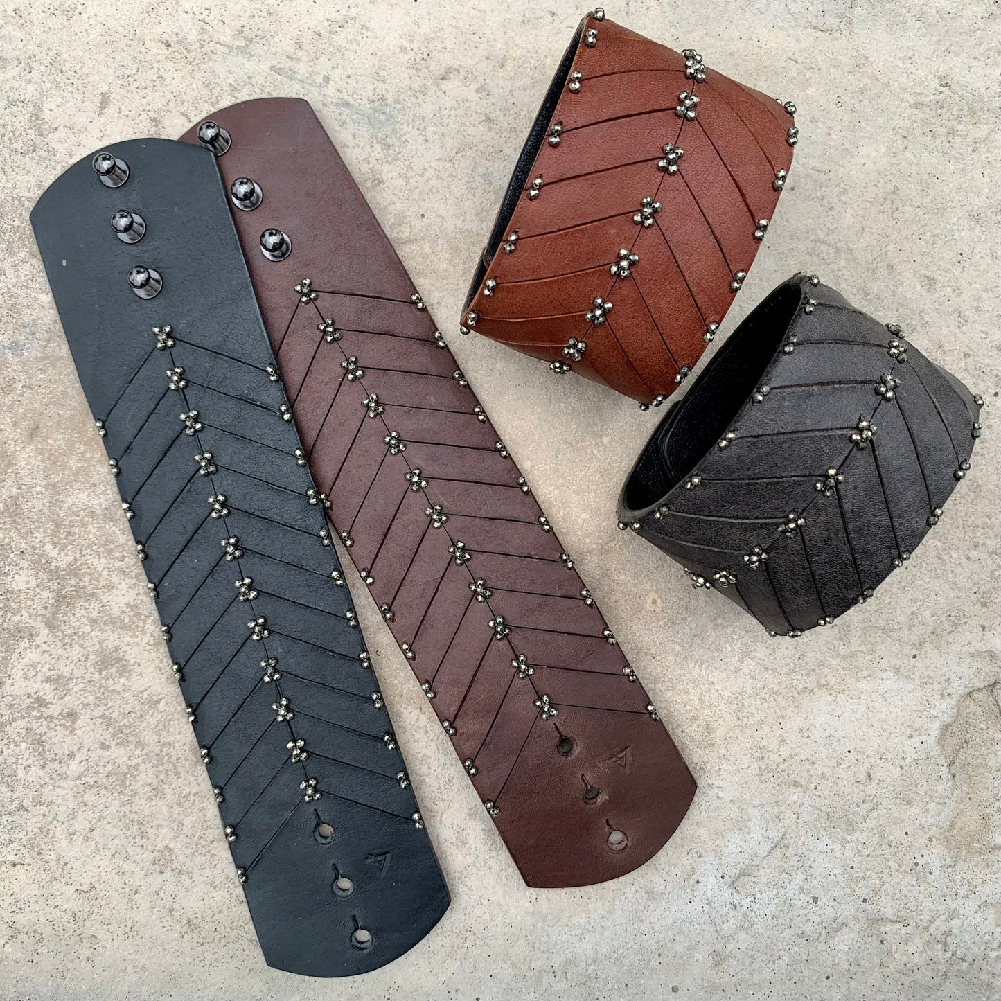 CHEVRON Leather Cuff Bracelet