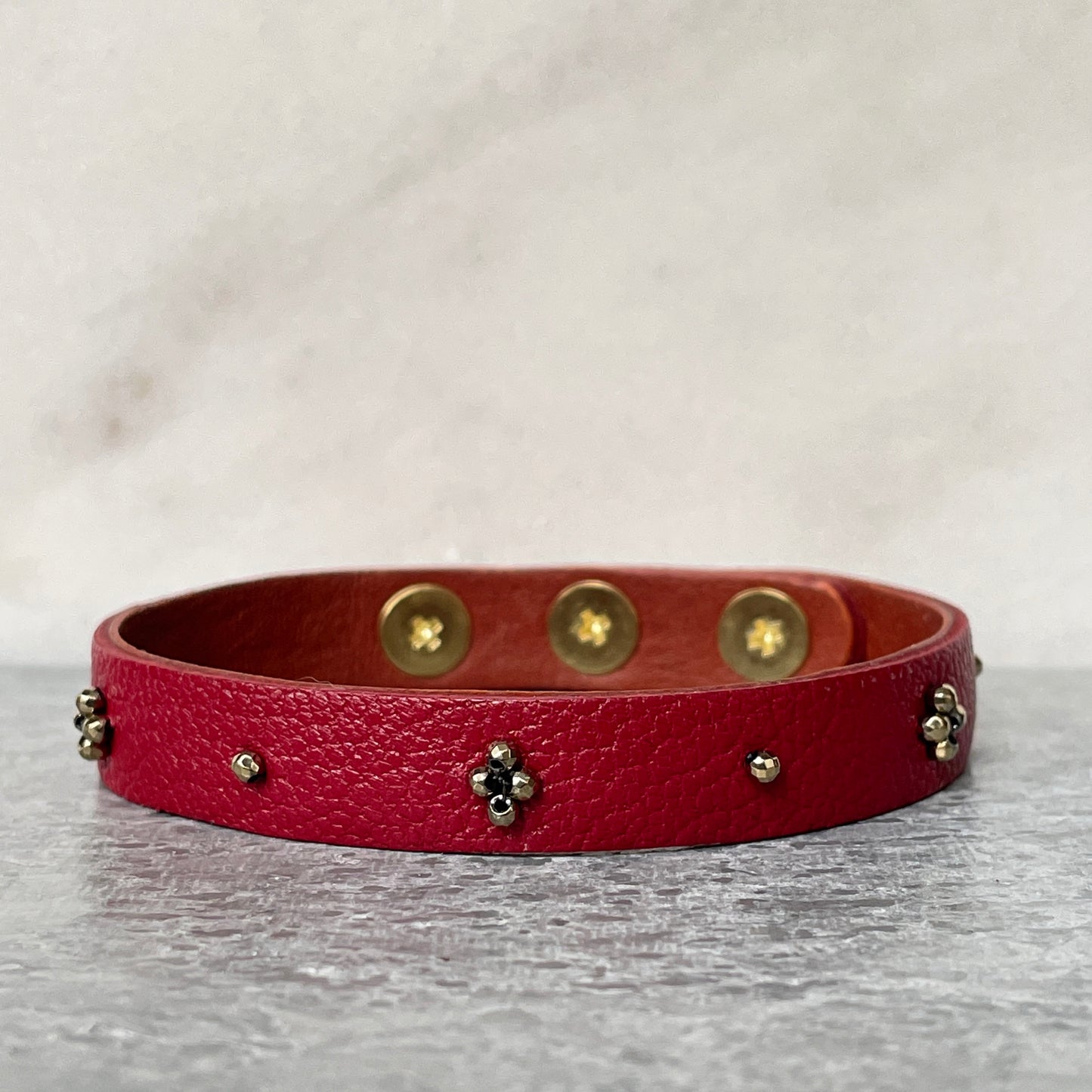 JOY Stacking Bracelet - blush and crimson colors