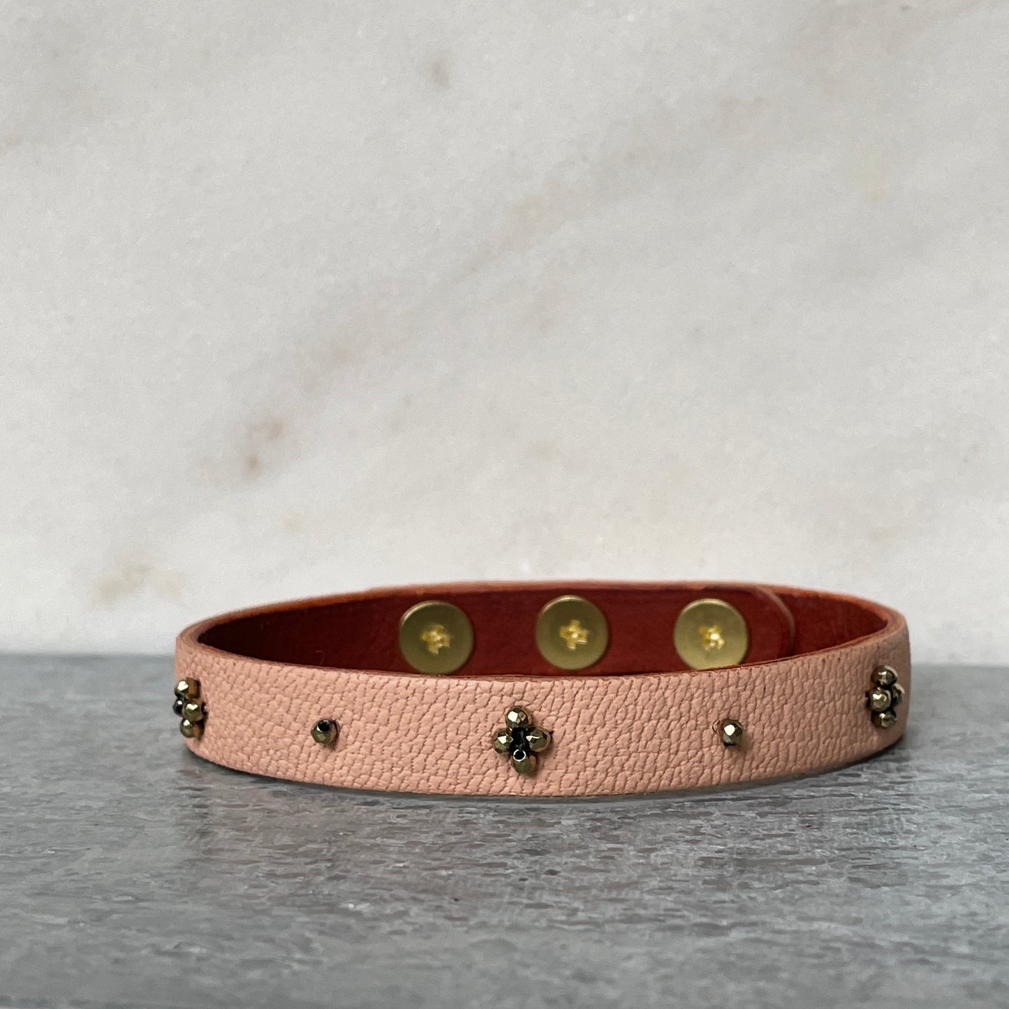 JOY Stacking Bracelet - blush and crimson colors