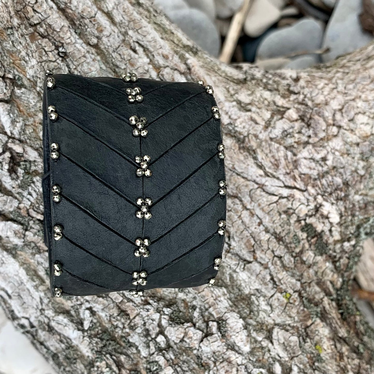 CHEVRON Leather Cuff Bracelet