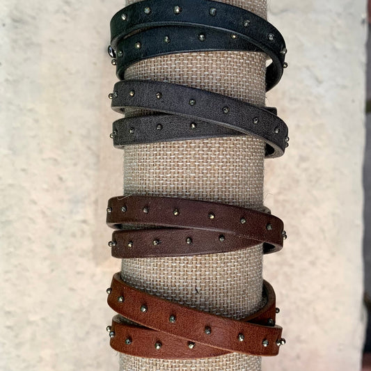 CELEBRATE Double Wrap Leather Bracelet