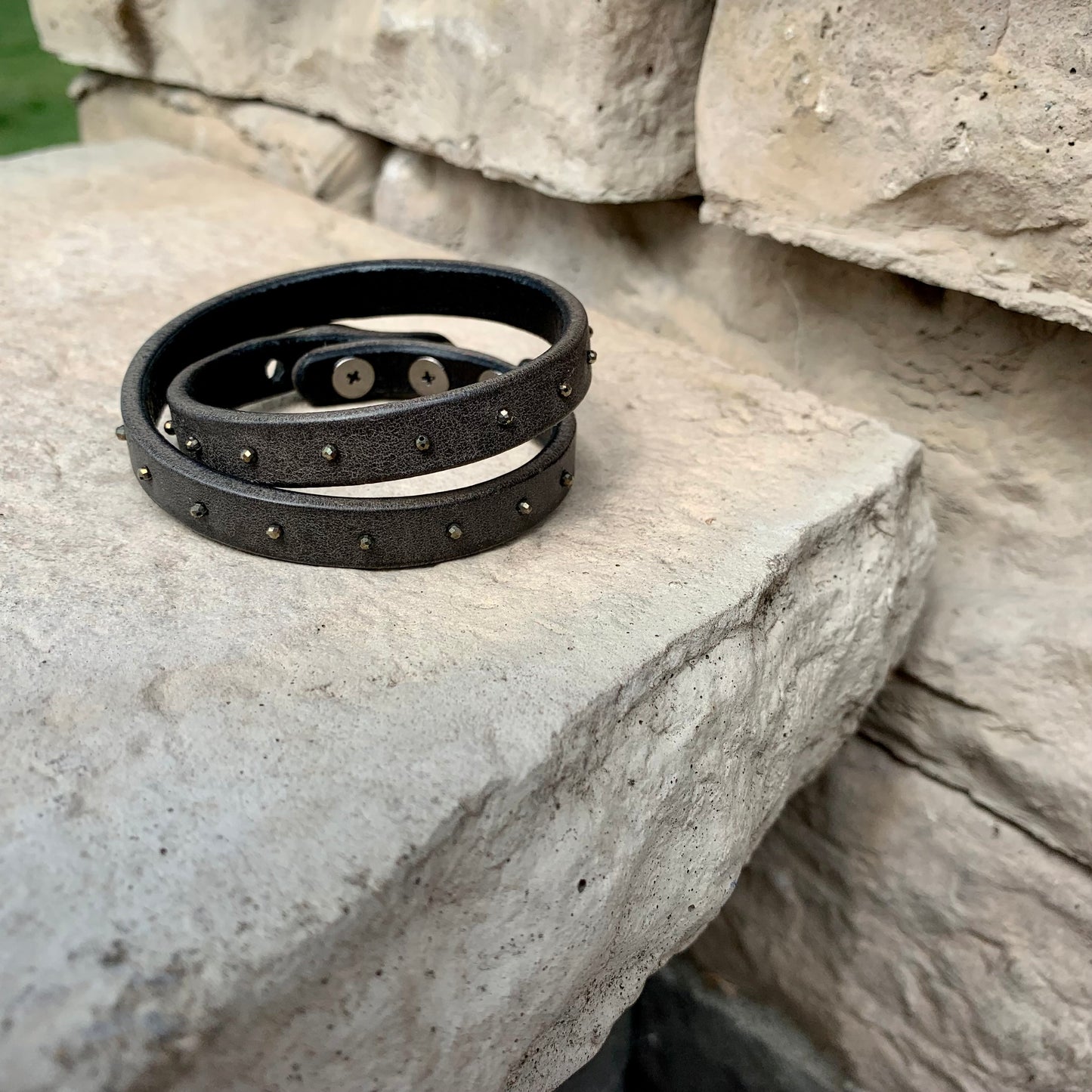 CELEBRATE Double Wrap Leather Bracelet