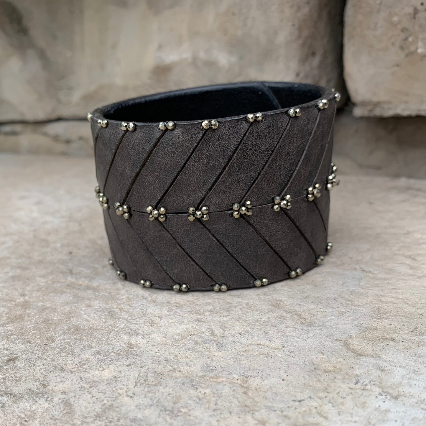 CHEVRON Leather Cuff Bracelet