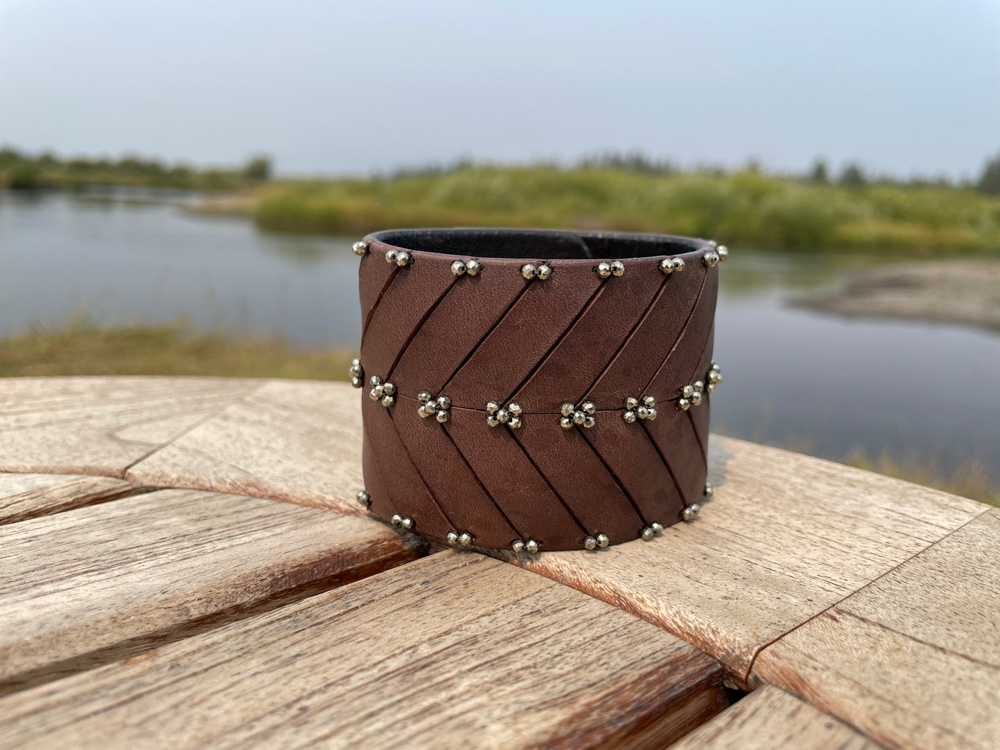 CHEVRON Leather Cuff Bracelet