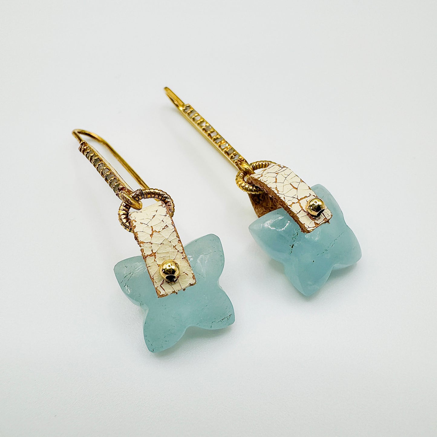 Aquamarine Butterfly Earrings (OOAK)