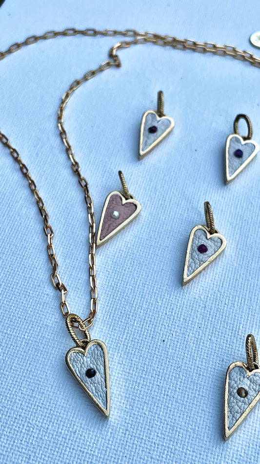 Gemstone Heart Charms - available with so many different natural gemstones, including all the birthstones!