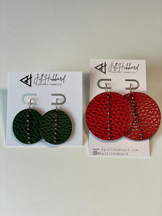 MOON Leather and Gemstone Earrings