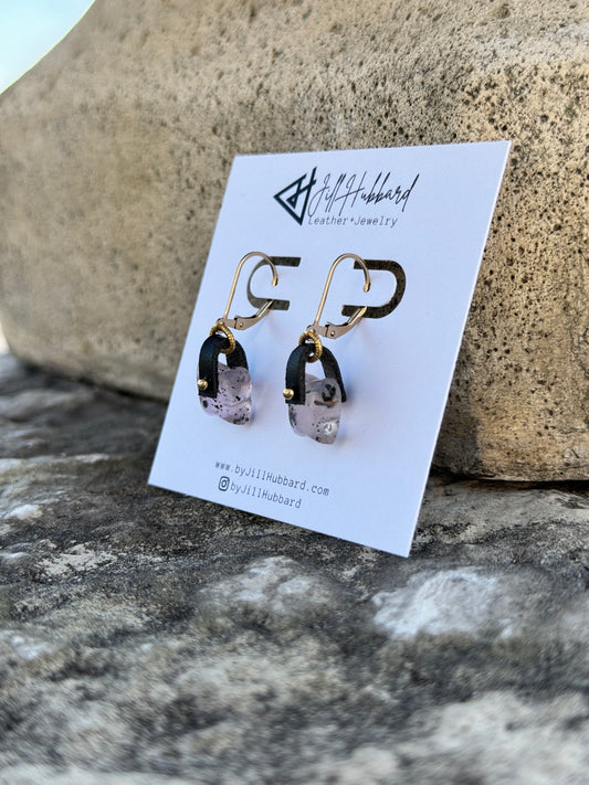 Rutilated Rose Quartz Butterfly Gemstone Earrings - one of a kind (OOAK)