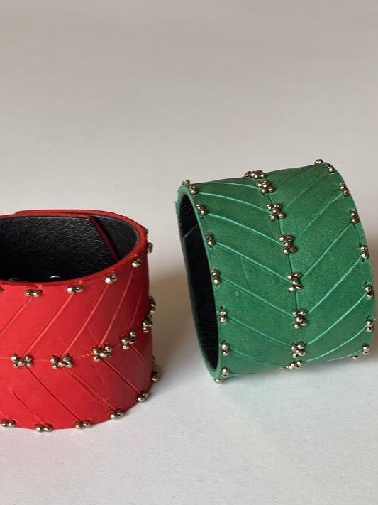 CHEVRON Leather Cuff Bracelet