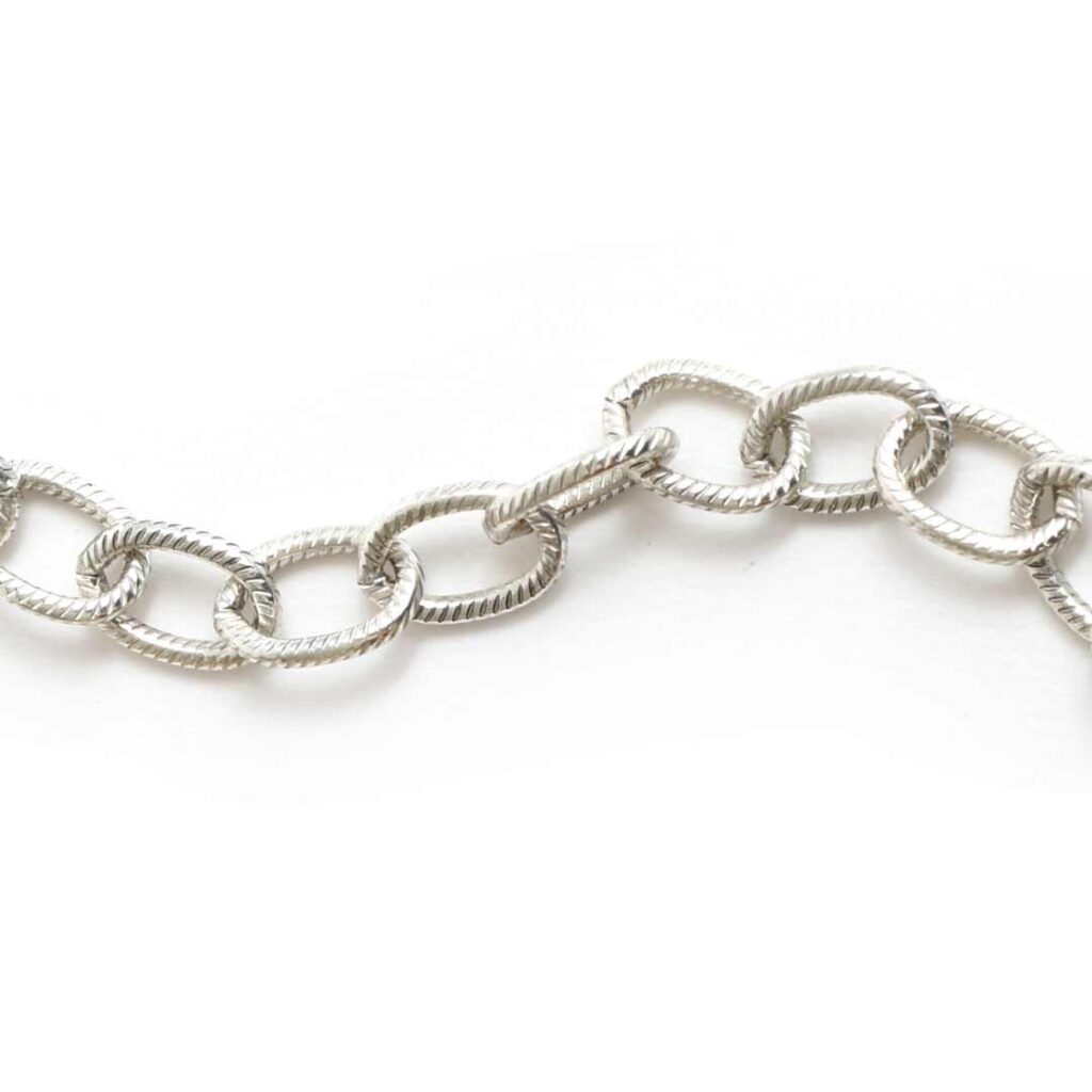 Large cable link chain necklace in antiqued .999 fine silver plate with front clasp