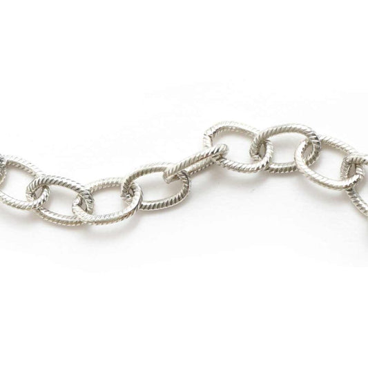 Large cable link chain necklace in antiqued .999 fine silver plate with front clasp