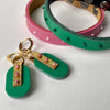 Kelly Green with Pink Opal gems