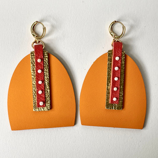 "Sunsets on Spring Break" Leather Dangle Earrings