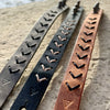 Black with natural-colored leather lacing