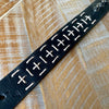 Black with natural-colored leather lacing
