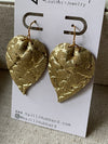 Gold print leather with gold ear wires