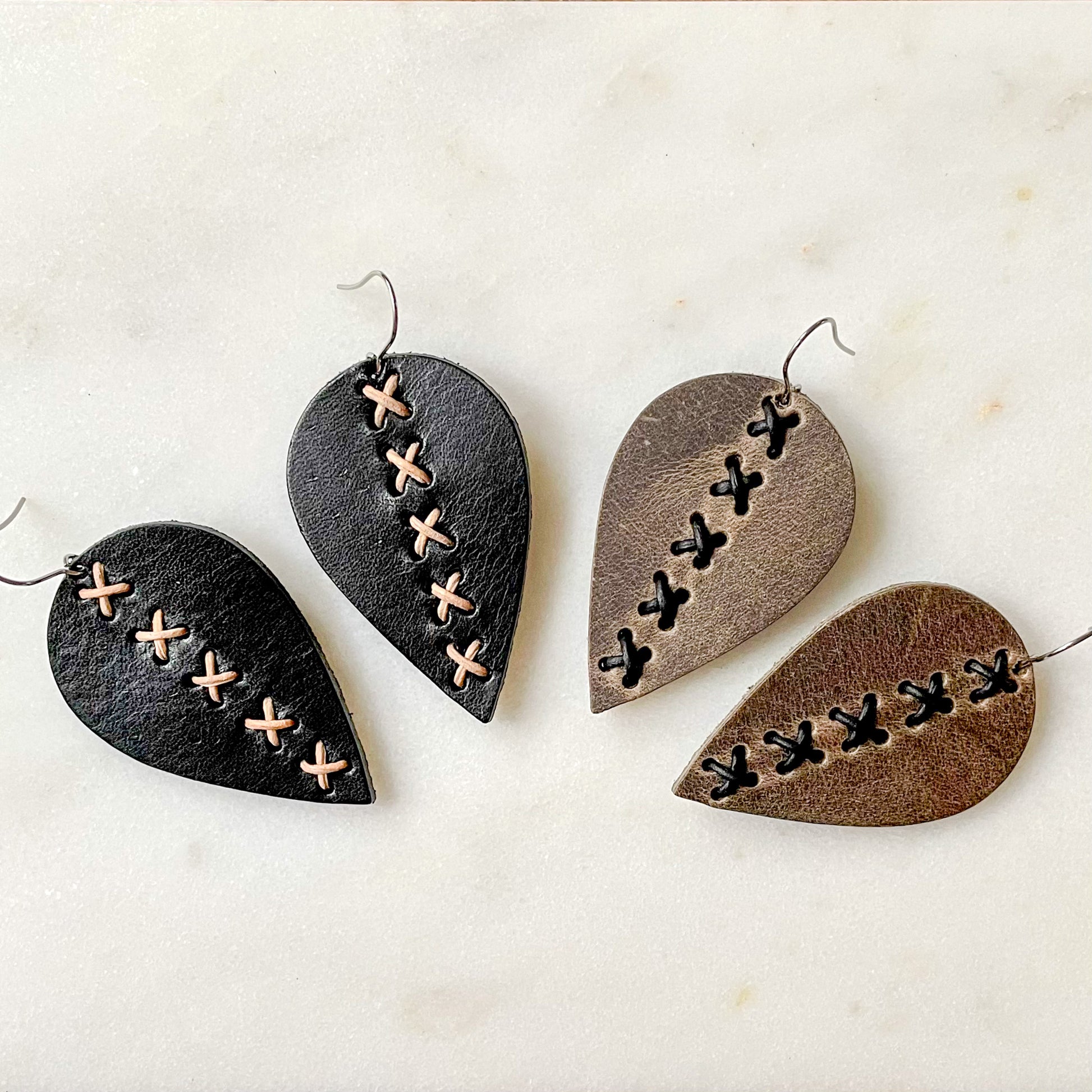 Fair Trade Medium Leather Earrings – Lucia's World Emporium