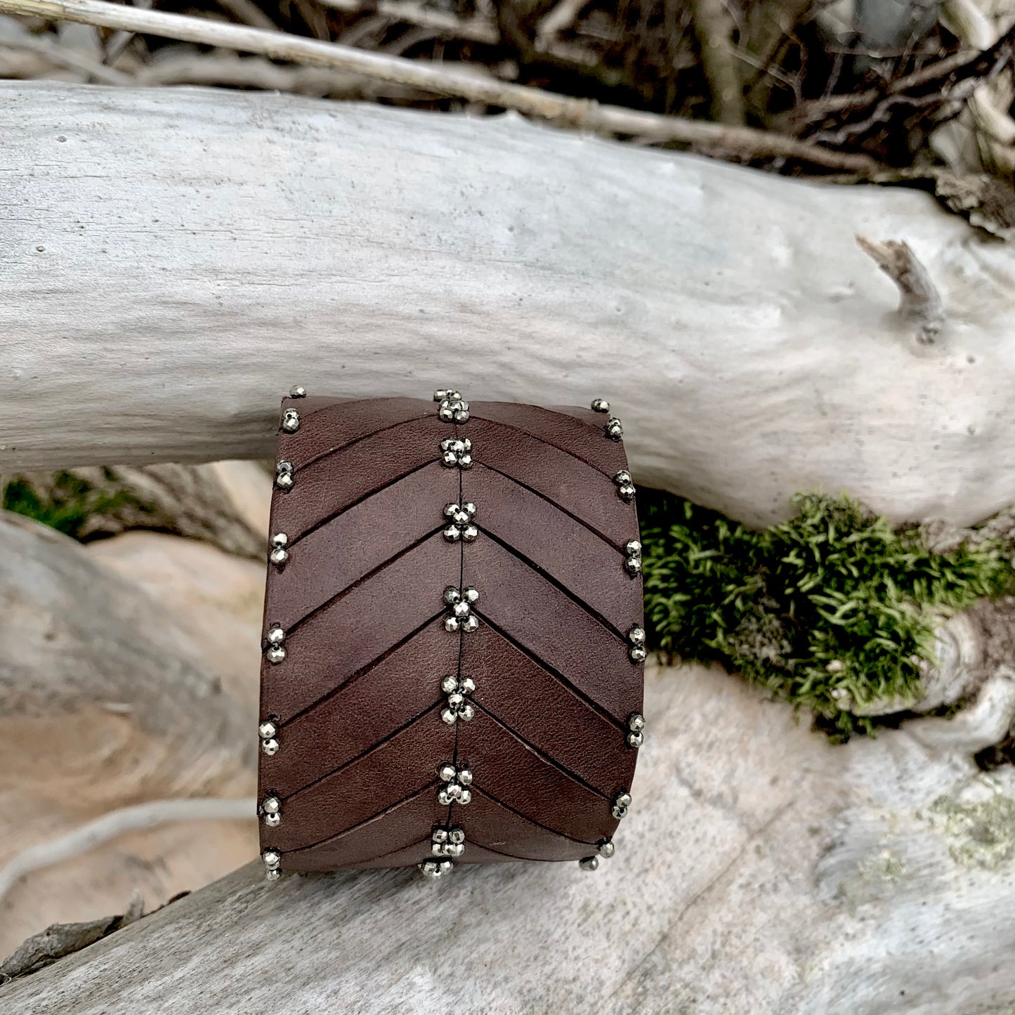 CHEVRON Leather Cuff Bracelet