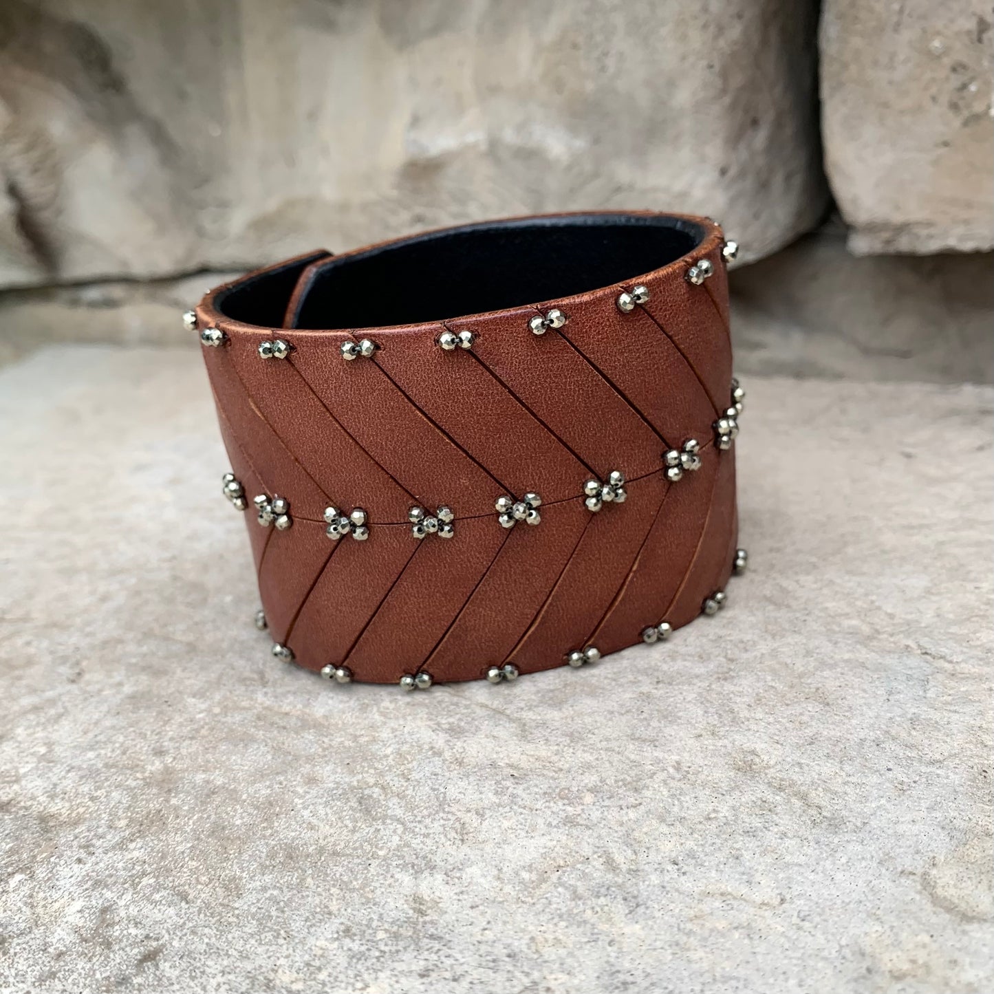 CHEVRON Leather Cuff Bracelet