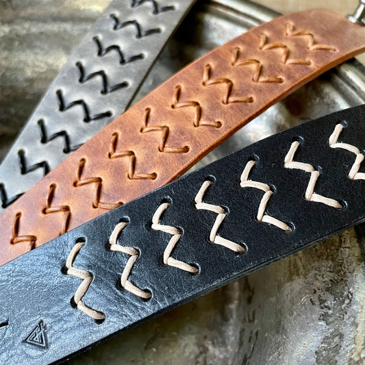 Bolt leather cuff bracelet