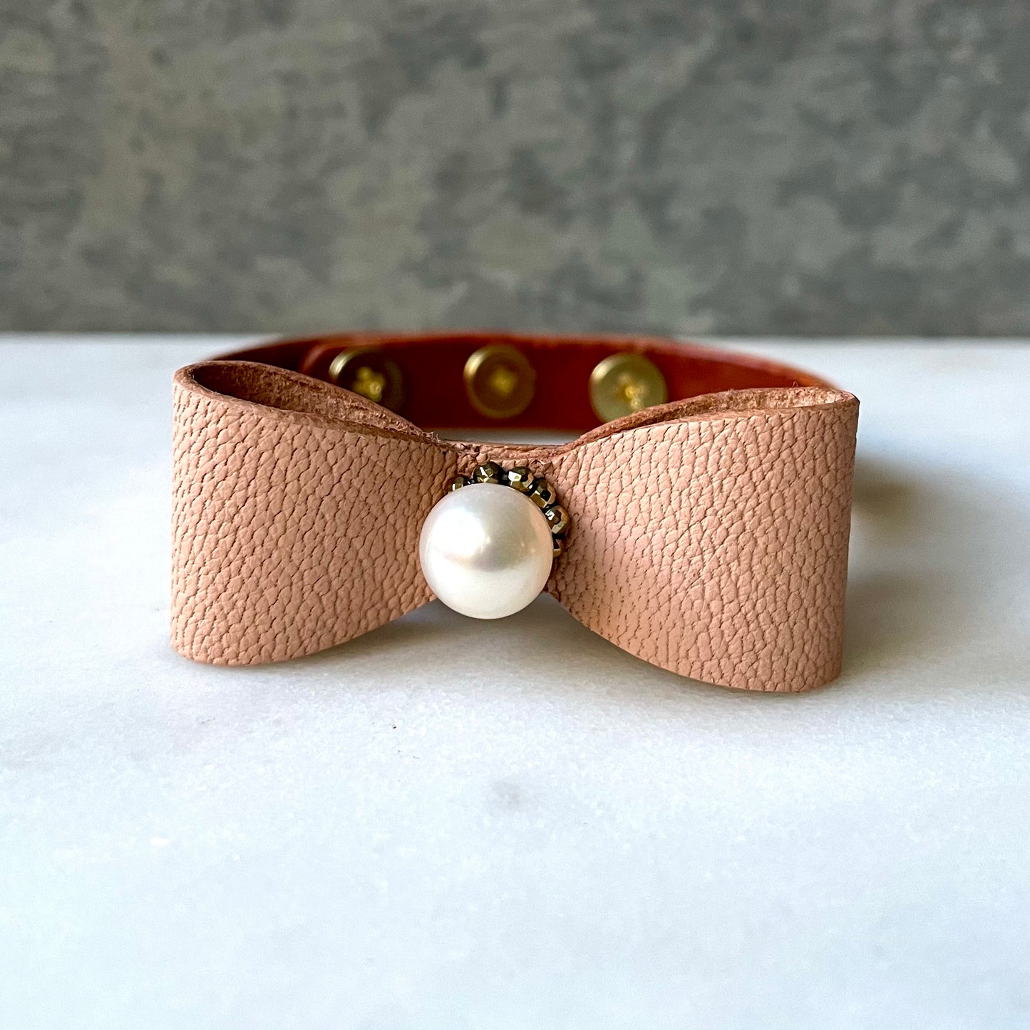 BESTOW with A Pearl Leather Bow Stacking Bracelet