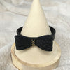 Black textured leather with golden pyrite gems